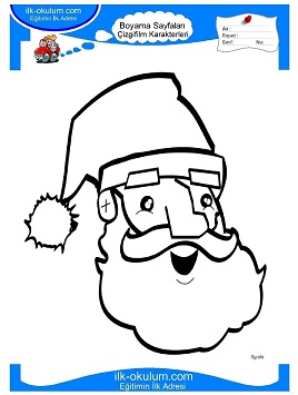 Çocuklar İçin Noel Baba Boyama Sayfaları 